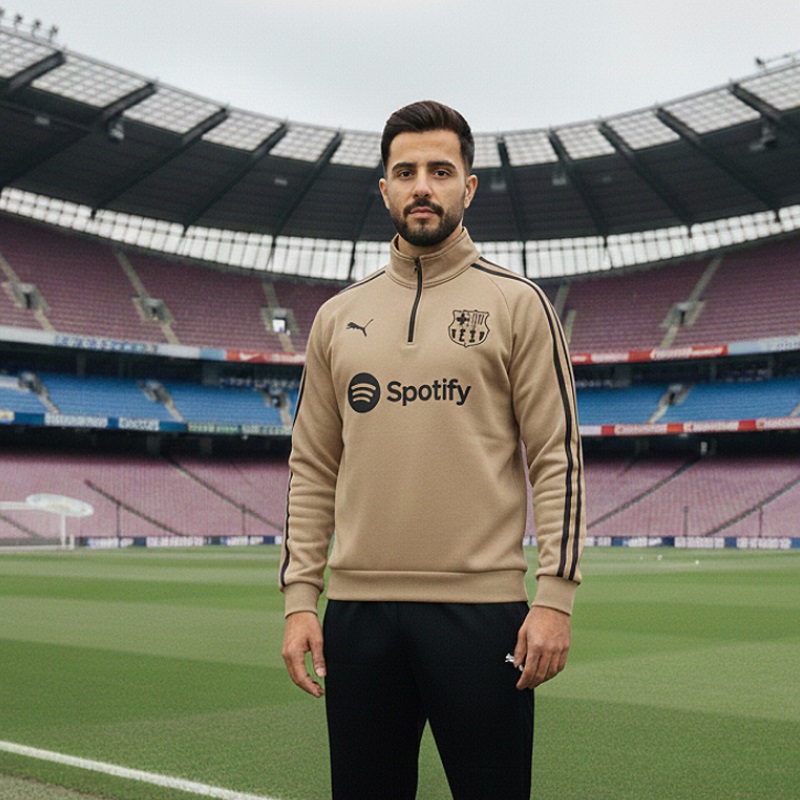 دورس نیم زیپ مدل بارسلونا-نسکافه ای